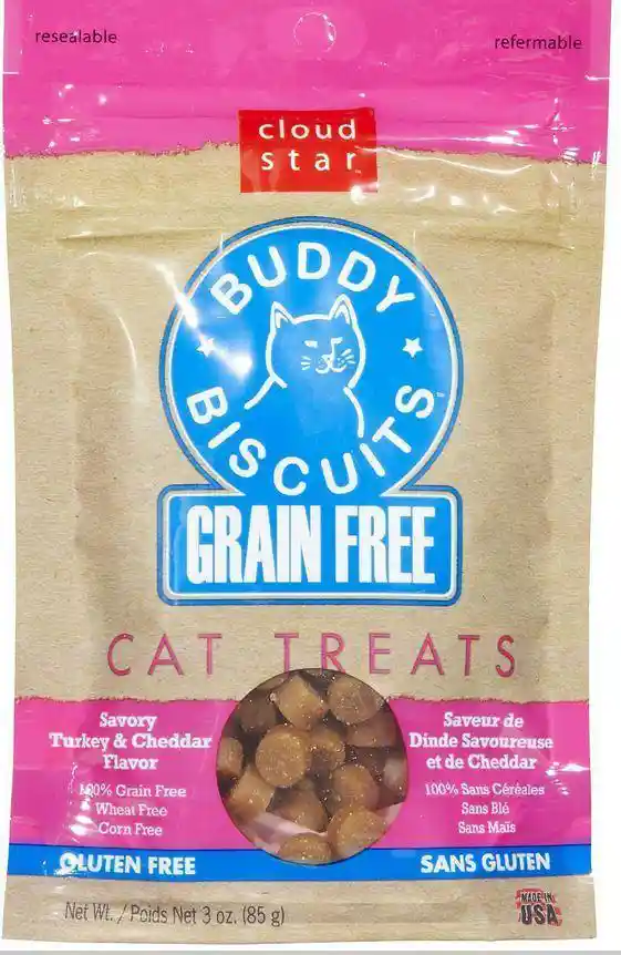Cloud Star Buddy Biscuits Grain Free Turkey and Cheddar Cat Treats Cloud Star Buddy Biscuits Grain Free Turkey and Cheddar Cat Treats