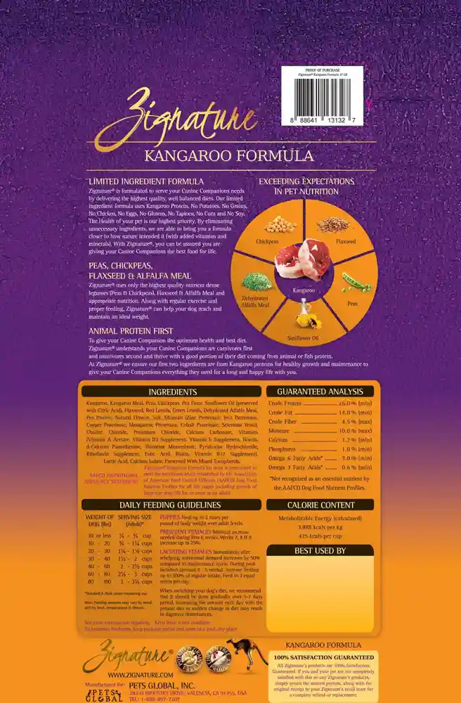 Zignature Kangaroo Dry Dog Food 4lb